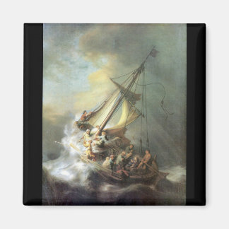 Íman Cristo em tempestade no mar de Galileu-Rembrandt