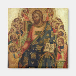Íman Cristo Enthroned com os santos e os anjos que