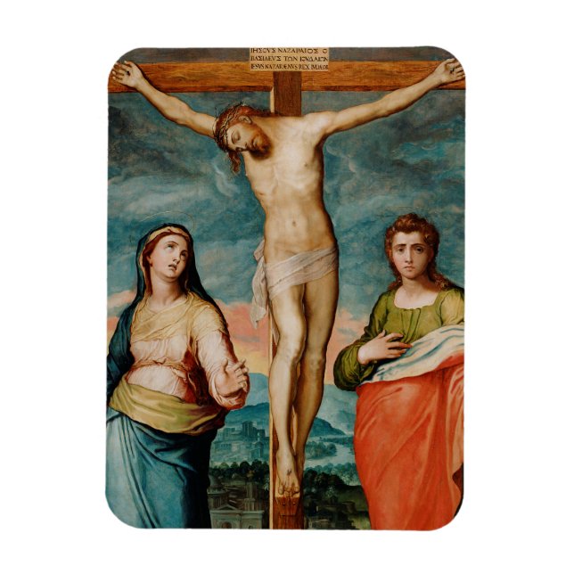 Íman Cristo na cruz com Santos (Vertical)