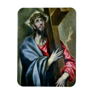 Íman Cristo que Clasping a cruz, 1600-10 (óleo em