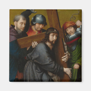Íman Cristo que leva a cruz, com a crucificação