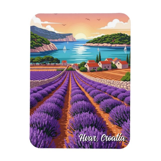 Íman Croácia Hvar Campos de Lavanda (Vertical)