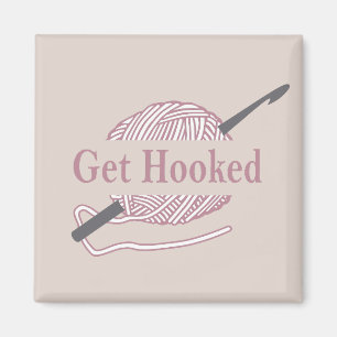 Íman crocheteiro engraçado com citação de crochê