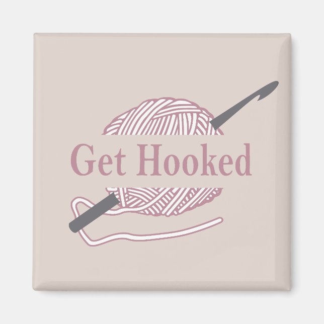 Íman crocheteiro engraçado com citação de crochê (Frente)