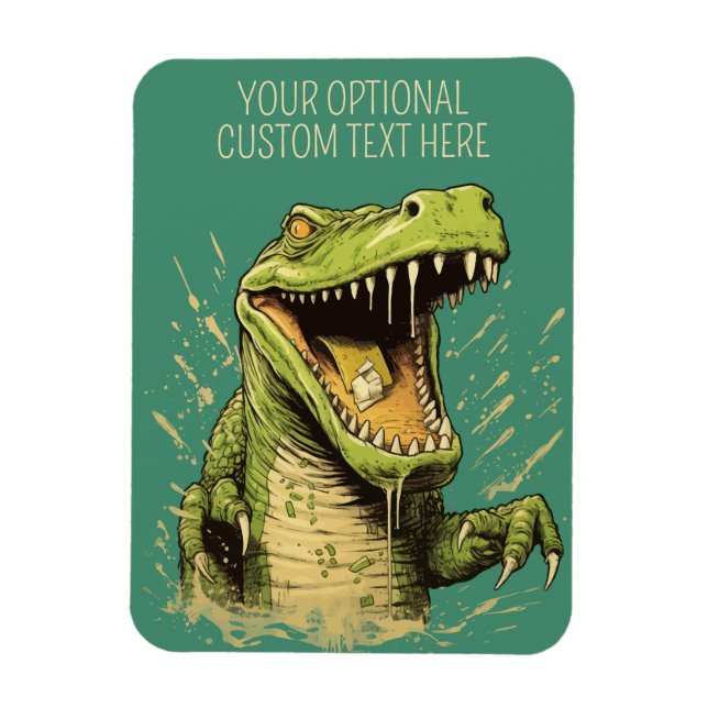 Íman Crocodilo de Texto Personalizado (Vertical)