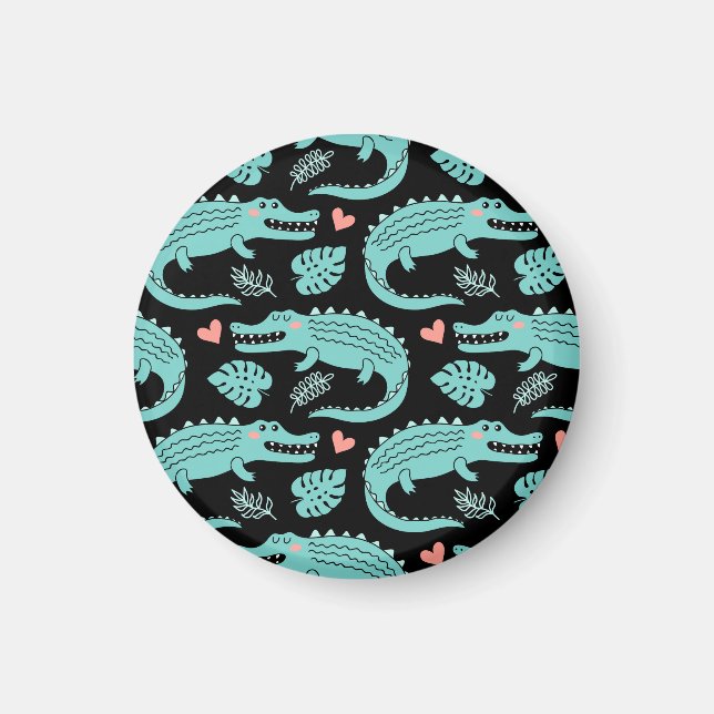 Íman Crocodilos de animação, um padrão perfeito. (Frente)