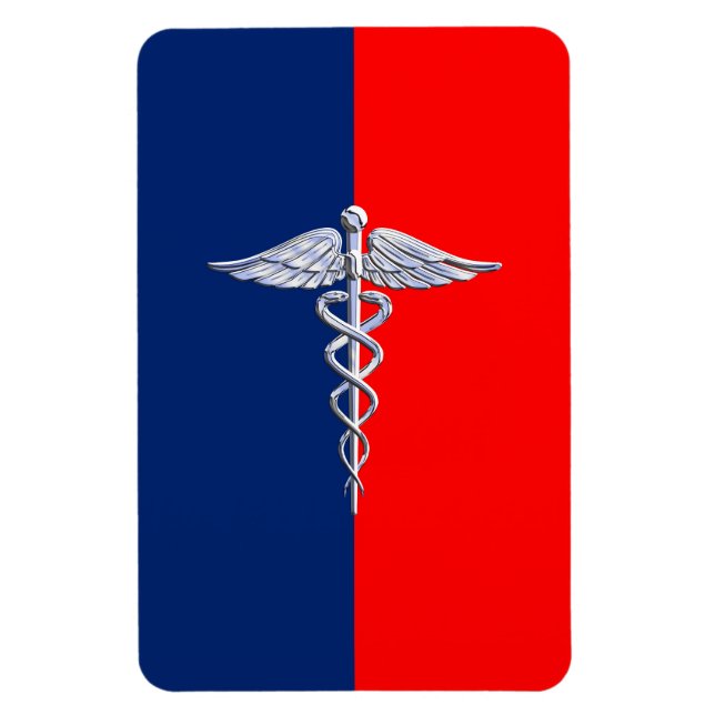 Íman Cromo Como Caduceus Símbolo Médico Decência da Lig (Vertical)