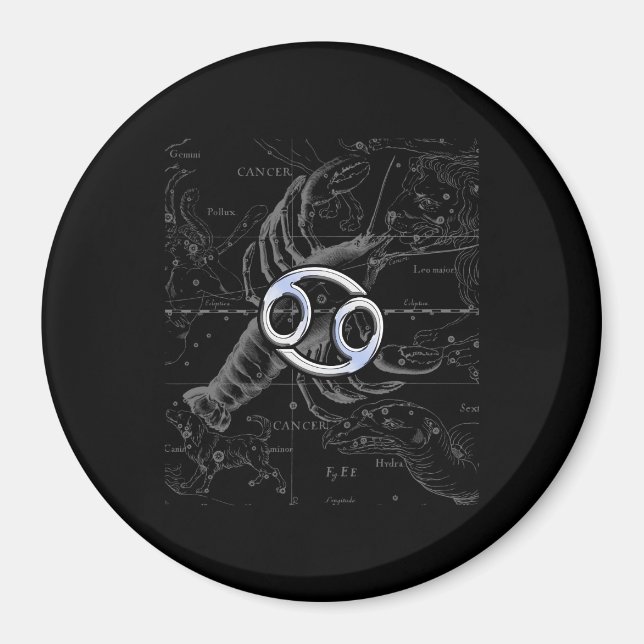 Íman Cromo como Cancer - Sinal Zodiac em Hevelius (Frente)