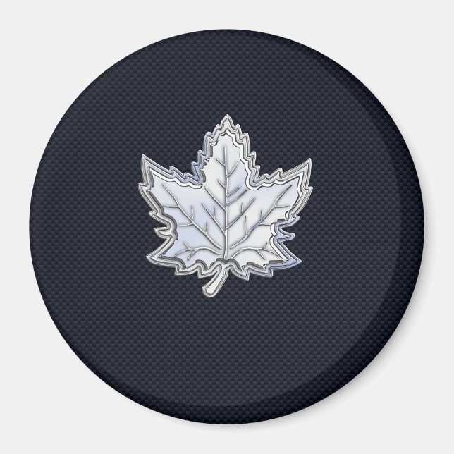 Íman Cromo como Folha de Maple em Impressão de Fibra de (Frente)