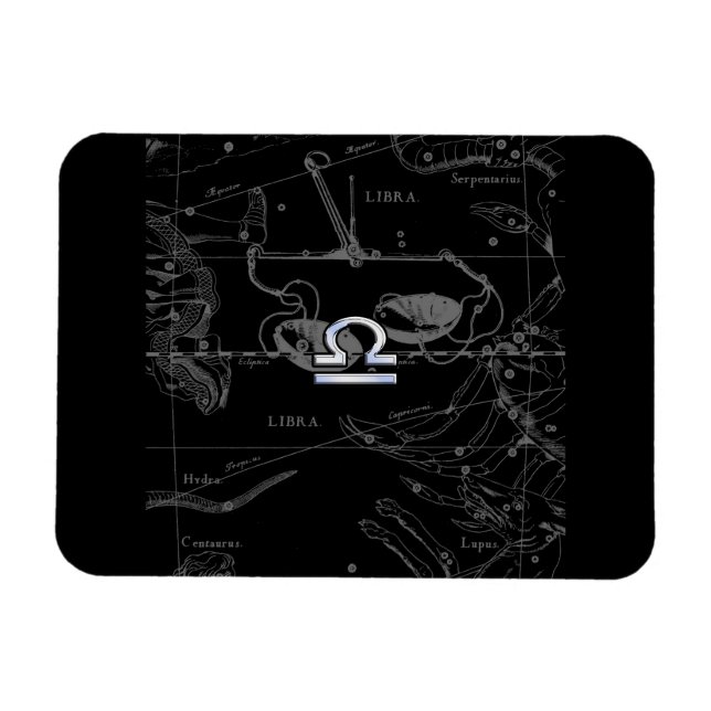 Íman Cromo como Libra Zodiac Sinal em Hevélio (Horizontal)