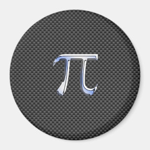 Íman Cromo como o símbolo do Pi no impressão da fibra