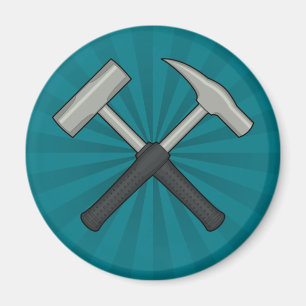 Íman Crossed Rock Hammers com Sunburst