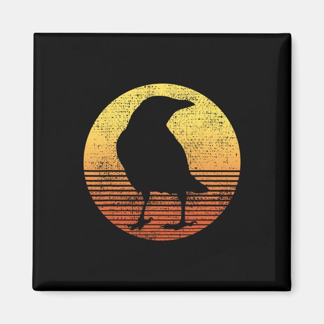 Íman Crow Bird Raven Vintage (Frente)