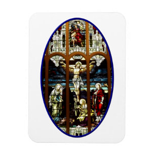 Íman Crucificação da janela de vitral de Jesus