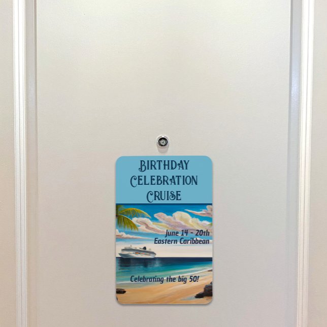 Íman Cruise Stateroom Door Tropical Beach Magnet (Criador carregado)