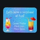 Íman Cruse Door Stateroom Magnet Bebe Cocktails<br><div class="desc">Este design foi criado através da arte digital. Pode ser personalizado na área fornecer ou personalizar escolhendo o clique para personalizar mais opções e alterando o nome, as iniciais ou as palavras. Você também pode alterar a cor e o estilo do texto ou excluir o texto de um design de...</div>