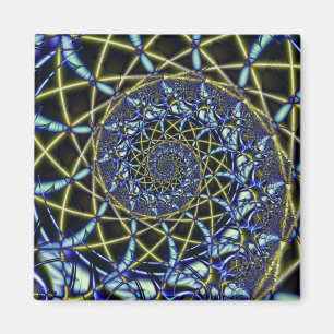 Íman Cruz arte amarela e azul de   de Criss do Fractal