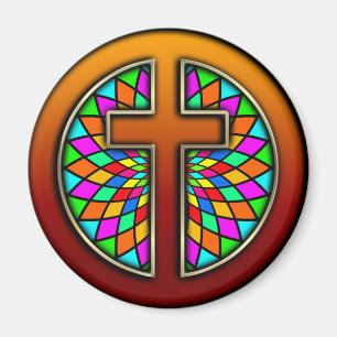 ÍMAN CRUZ COM VITRAL