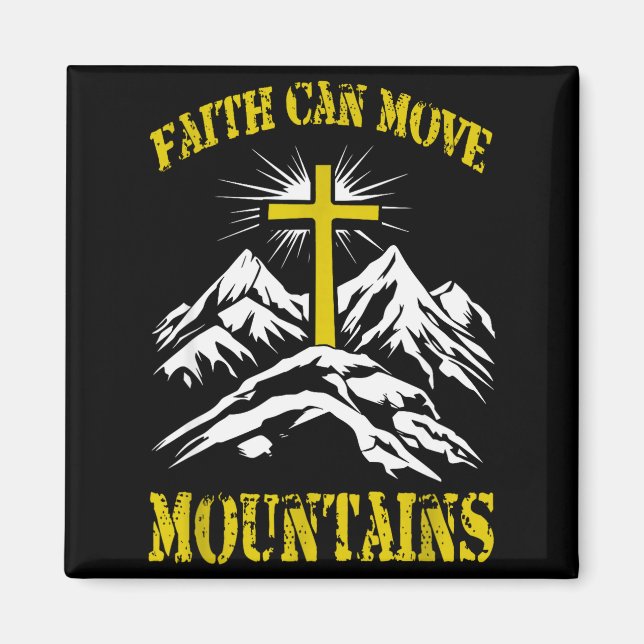 Íman Cruz Cristã A Fé Move Montanhas (Frente)