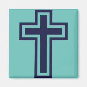 Íman Cruz cristã azul variantes diferentes