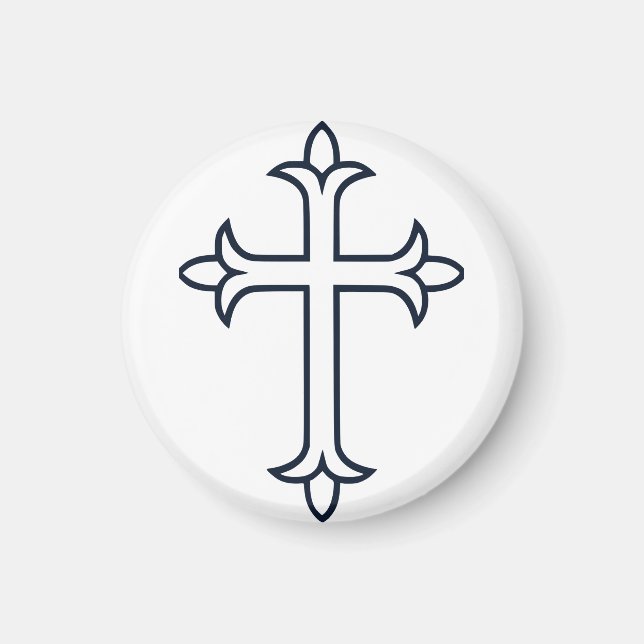 Íman Cruz Cristã Clássica Arte Minimalista Fina (Frente)