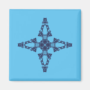 Íman Cruz Cristã com Ornamentação Azul