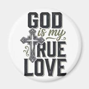 Íman Cruz Cristã Deus É Meu Verdadeiro Amor Vetor