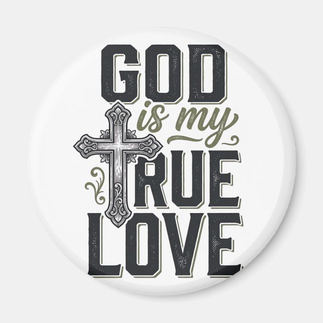 Íman Cruz Cristã Deus É Meu Verdadeiro Amor Vetor (Frente)