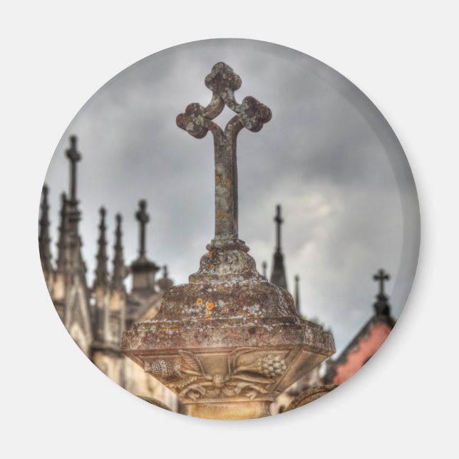 Íman Cruz de cemitério close-up, Portugal (Frente)