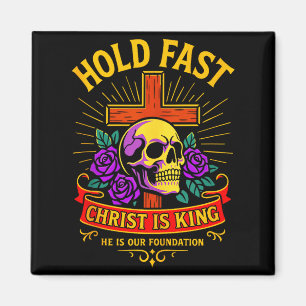 Íman Cruz de crânio gótico cristão Segure firme Jesus C