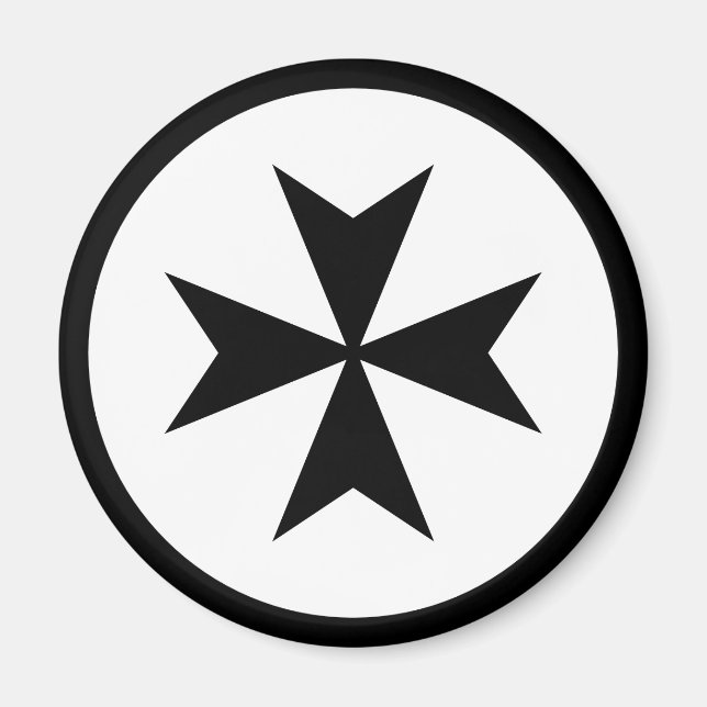 Íman Cruz de Malta Preta (Frente)