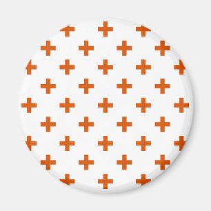 Íman Cruz de polca laranja no branco
