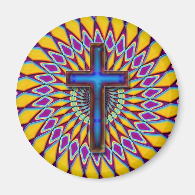 ÍMAN CRUZ DE RETRO COLORIDA (Frente)