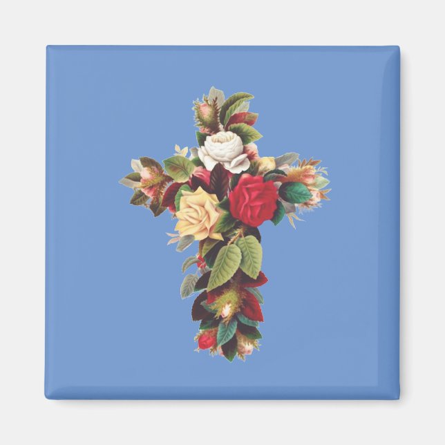 Íman Cruz de Rosas O Símbolo da Rosa Cruz Rosacruz (Frente)