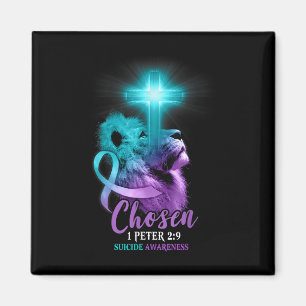 Íman Cruz do Leão Cristão Versículo da Bíblia Religiosa