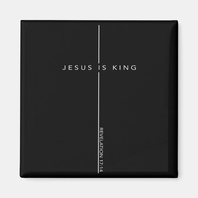 Íman Cruz do Rei Jesus Fé Cristã Versículo da Bíblia (Frente)