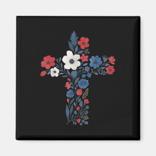 Íman Cruz Floral Cristã 4 De Julho Patriótica Mulheres