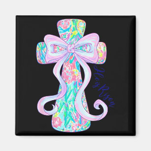 Íman Cruz Floral da Páscoa Cristã Religiosa Ressuscitad