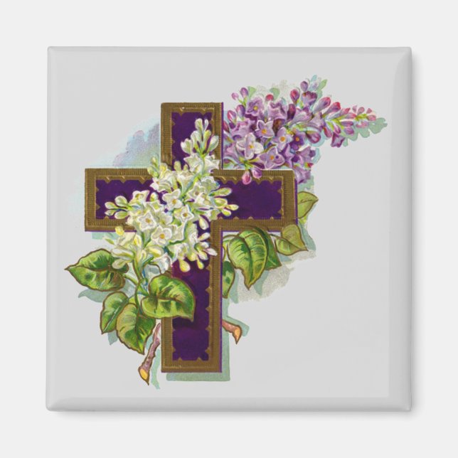Íman Cruz Roxa E Flores (Frente)
