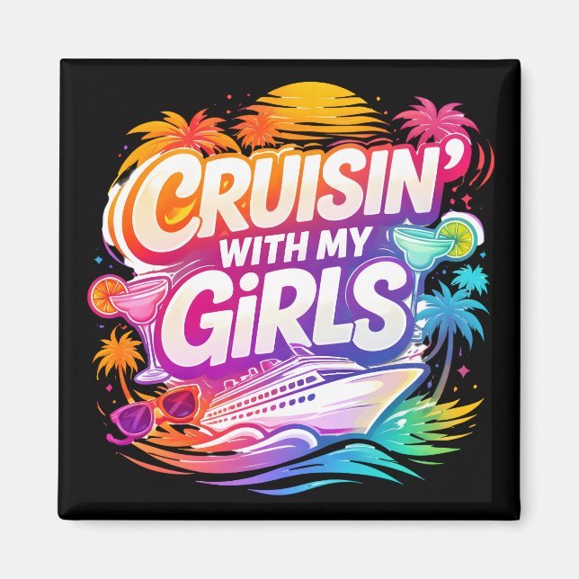 Íman Cruzando Divertido com Minhas Amigas Navio de Cruz (Frente)