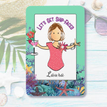 Cruzeiro de Férias de Cartoon Feminino Divertido T