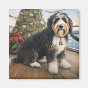 Íman Cruzeiro de Natal Bernedoodle: Feriado Pawsome