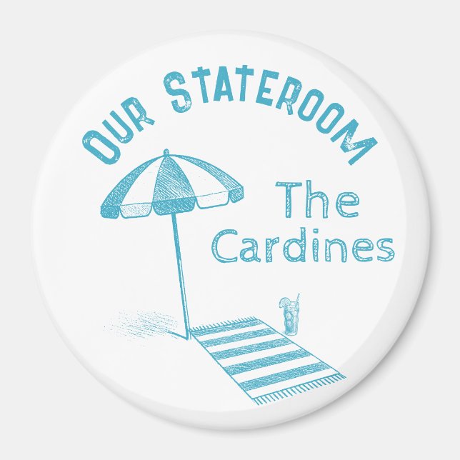 Íman Cruzeiro Familiar Stateroom Door Marker Beach Umbr (Frente)