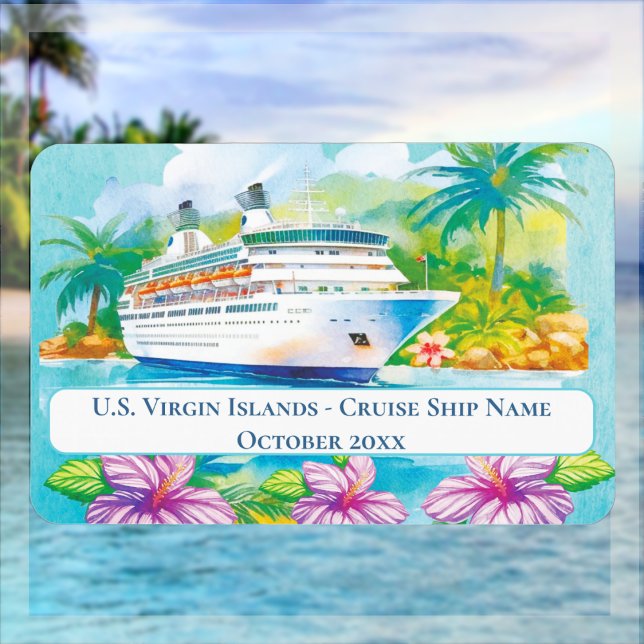 Íman Cruzeiros Ilhas Cabin Stateroom Door Marker Magnet (Cruise Door Decor - Island Theme - Bahamas - Virgin Island - Tahiti - Hawaii)