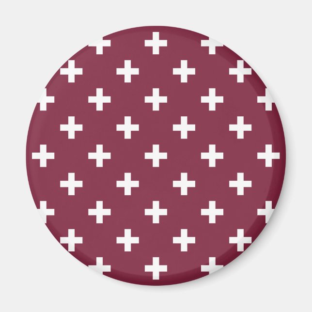Íman Cruzes de polca branca em amoreira (Frente)