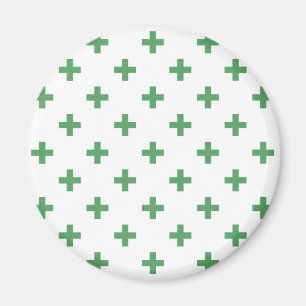 Íman Cruzes verdes da polca no branco