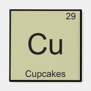 Íman Cu - Cupcakes - Símbolo De Elemento De Química E