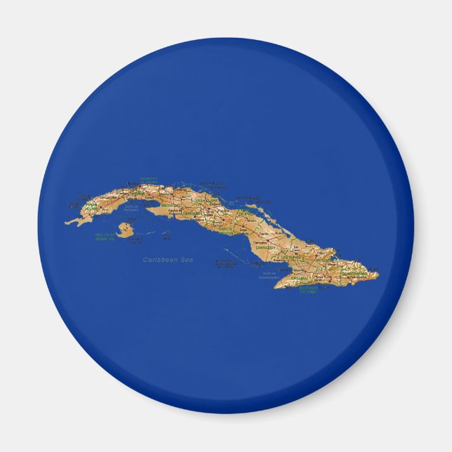 Íman Cuba Map Magnet (Frente)