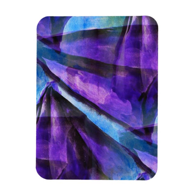Íman cubismo sem descontinuidades, arte azul de abstrat (Vertical)