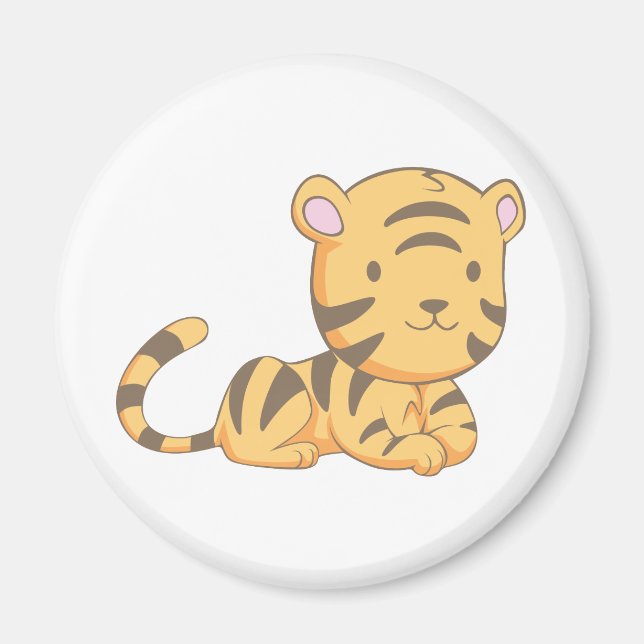 Íman Cubo de Tigre de Bebê-Bebê com Sorriso de Cute Per (Frente)